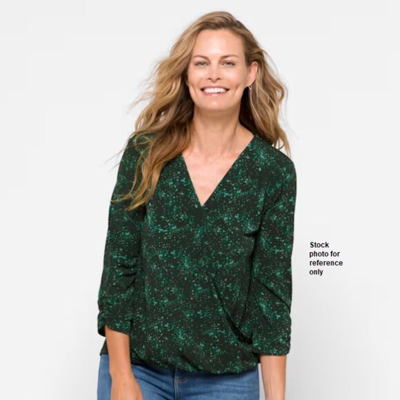 41 Hawthorn Monica Stretch Surplice 3Q Sleeve Knit Top - Picture 1 of 4